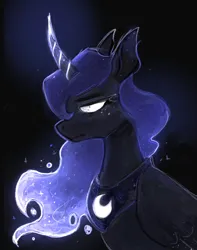 Size: 1616x2048 | Tagged: safe, artist:sealdeer, derpibooru import, princess luna, alicorn, pony, curved horn, februpony, female, horn, image, jpeg, mare, solo