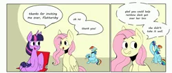 Size: 3567x1509 | Tagged: safe, artist:balileart, derpibooru import, fluttershy, rainbow dash, twilight sparkle, twilight sparkle (alicorn), alicorn, pegasus, pony, comic, controller, dialogue, drink, drinking, female, gamecube controller, hoof hold, image, jpeg, mare, pepsi, sitting, soda, soda can, super smash bros., trio, wing hands, wings