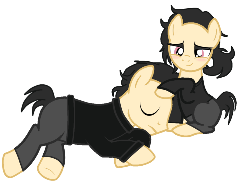 Size: 1024x777 | Tagged: safe, artist:edy_january, derpibooru import, edit, vector edit, oc, oc:andrew, oc:ashley, unofficial characters only, earth pony, pony, base, base used, brother and sister, clothes, female, goth, gothic, image, long pants, male, pants, png, shipping, short pants, siblings, simple background, sweater, the coffin of andy and leyley, transparent background, vector