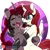 Size: 3000x3000 | Tagged: safe, artist:tatemil, derpibooru import, oc, oc:rosiesquish, alicorn, anthro, unicorn, abstract background, black eyeshadow, black lipstick, blue eyes, braid, brown coat, chest fluff, choker, clothes, cute, duo, evening gloves, eyes closed, eyeshadow, female, folded wings, freckles, gloves, hug, image, jpeg, kiss mark, latex, latex gloves, lipstick, long gloves, looking at someone, makeup, mare, my little pony, one eye closed, open mouth, open smile, patreon, patreon logo, red mane, red tail, smiling, white coat, wings, wink