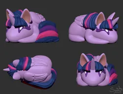 Size: 1468x1121 | Tagged: safe, artist:sunny way, derpibooru import, twilight sparkle, alicorn, pony, 3d, art, artwork, bun, buns, chibi, cute, digital art, female, feral, horn, image, mare, png, scale, smiling, solo, wings, zbrush