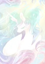 Size: 600x849 | Tagged: safe, artist:tiitcha, derpibooru import, princess celestia, pony, eyes closed, image, png, solo