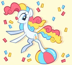 Size: 5500x5000 | Tagged: safe, derpibooru import, oc, unofficial characters only, earth pony, pony, ball, clown, clown makeup, clown nose, colored, confetti, image, png, red nose, show accurate, solo