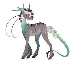 Size: 2351x1989 | Tagged: safe, artist:luuny-luna, derpibooru import, oc, pony, augmented, augmented tail, horns, image, male, png, simple background, solo, stallion, tail, transparent background
