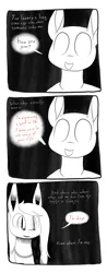 Size: 1000x2545 | Tagged: safe, artist:darkhestur, derpibooru import, oc, oc:dark, black and white, comic, depression, dialogue, grayscale, image, monochrome, png, speech bubble, strip, text, vent art