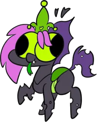 Size: 288x362 | Tagged: safe, derpibooru import, oc, oc:icarys, unofficial characters only, changeling, changeling oc, cute, cuteling, derp, image, jewelry, pink hair, png, regalia, simple background, solo, tongue out, transparent background