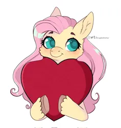 Size: 1943x2048 | Tagged: safe, artist:lululaozi, derpibooru import, fluttershy, pegasus, pony, female, heart, image, jpeg, simple background, solo, white background