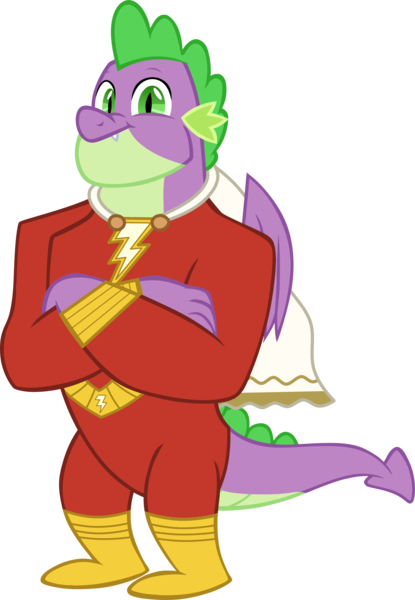 Size: 4471x6468 | Tagged: safe, artist:ponygamer2020, derpibooru import, spike, dragon, the last problem, cape, clothes, dc comics, dc extended universe, gigachad spike, image, looking at you, male, older, older spike, png, shazam, shazam fury of the gods, simple background, smiling, smiling at you, solo, suit, superhero, transparent background, vector, winged spike, wings
