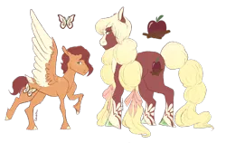 Size: 1906x1203 | Tagged: safe, artist:caliartshow, derpibooru import, oc, unofficial characters only, earth pony, pegasus, pony, braid, braided pigtails, braided tail, colored wings, colored wingtips, duo, female, freckles, height difference, image, male, mare, offspring, parent:big macintosh, parent:fluttershy, parents:fluttermac, pigtails, png, siblings, signature, simple background, spread wings, stallion, tail, transparent background, twintails, wings