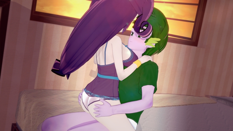 Size: 1920x1080 | Tagged: suggestive, artist:hornydogo, derpibooru import, rarity, spike, equestria girls, 3d, female, image, jpeg, koikatsu, male, shipping, sparity, straight