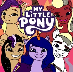 Size: 605x600 | Tagged: safe, artist:3480ale, derpibooru import, editor:3480ale, oc, oc:alexandra, earth pony, pegasus, unicorn, g5, my little pony: tell your tale, bootleg, image, jpeg, logo, oc unknown