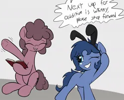Size: 1108x892 | Tagged: safe, artist:20wenni, artist:wenni, derpibooru import, oc, unofficial characters only, earth pony, pony, bunny ears, duo, image, jpeg