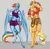 Size: 1722x1683 | Tagged: safe, artist:saltyserpent, derpibooru import, applejack, rainbow dash, anthro, earth pony, pegasus, unguligrade anthro, abs, applejacked, bleeding, blood, clothes, cowboy hat, duo, duo female, female, front knot midriff, gloves, hand wraps, hat, image, midriff, multicolored hair, muscles, muscular female, png, rainbuff dash, short hair, shorts, simple background, smiling, sports bra, standing, stetson