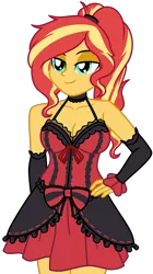 Size: 3705x6639 | Tagged: safe, artist:emeraldblast63, artist:twistedscarlett60, derpibooru import, sunset shimmer, human, equestria girls, breasts, cleavage, female, image, lolita fashion, png, solo