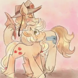 Size: 1000x1000 | Tagged: safe, artist:mimiporcellini, derpibooru import, applejack, ponified, pony, crossover, crossover shipping, female, hol horse, holjack, image, jojo's bizarre adventure, male, png, shipping, straight