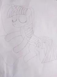 Size: 3120x4208 | Tagged: safe, derpibooru import, twilight sparkle, twilight sparkle (alicorn), alicorn, pony, female, image, jpeg, mare, monochrome, sleeping, solo, traditional art