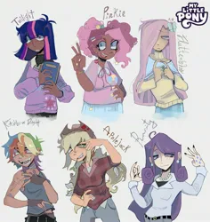 Size: 2667x2824 | Tagged: safe, artist:urgonic, derpibooru import, applejack, fluttershy, pinkie pie, rainbow dash, rarity, twilight sparkle, human, applejack's hat, blackwashing, book, cowboy hat, cutie mark tattoo, hat, humanized, image, jpeg, mane six, simple background, tattoo, white background