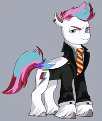 Size: 824x970 | Tagged: safe, artist:bearpone2, derpibooru import, zipp storm, pegasus, pony, g5, my little pony: a new generation, clothes, female, formal wear, image, jpeg, necktie, solo, solo female, suit, tuxedo