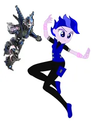 Size: 1556x1992 | Tagged: safe, artist:robertsonskywa1, derpibooru import, human, robot, equestria girls, arcee, bands, clothes, comparison, female, image, jpeg, leggings, photo, pose, shoes, solo, solo female, transformers, transformers prime, unzipping