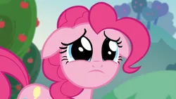 Size: 1920x1080 | Tagged: safe, derpibooru import, screencap, pinkie pie, earth pony, pony, season 5, the mane attraction, 1080p, cute, diapinkes, female, floppy ears, frown, image, mare, png, sad, sadorable, solo