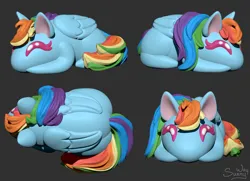 Size: 1468x1061 | Tagged: safe, artist:sunny way, derpibooru import, rainbow dash, pegasus, pony, 3d, bun, buns, chibi, cute, digital art, female, feral, image, mare, png, smiling, solo, wings, zbrush