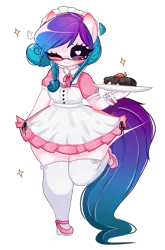 Size: 1890x2872 | Tagged: safe, artist:franshushu, derpibooru import, anthro, earth pony, advertisement, clothes, commission, commission info, dress, image, maid, png, solo