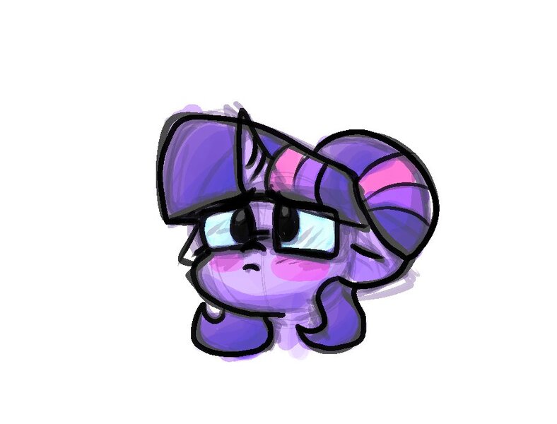 Size: 907x691 | Tagged: safe, artist:zutcha, derpibooru import, sci-twi, twilight sparkle, ponified, pony, unicorn, equestria girls, blush sticker, blushing, bust, cute, equestria girls ponified, female, floppy ears, hair bun, image, jpeg, mare, simple background, sketch, solo, twiabetes, unicorn sci-twi, white background