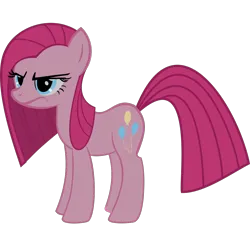 Size: 1126x1024 | Tagged: safe, artist:retroponybro, derpibooru import, pinkie pie, earth pony, pony, angry, female, frown, full body, image, long mane, mare, pinkamena diane pie, pinkie pie is not amused, png, simple background, solo, three quarter view, transparent background, unamused, vector