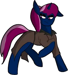 Size: 1163x1292 | Tagged: safe, artist:steelstroke, derpibooru import, oc, oc:black powder, unicorn, fallout equestria, clothes, image, png, we don't normally wear clothes