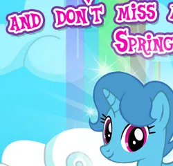 Size: 491x472 | Tagged: safe, derpibooru import, spring rain, pony, unicorn, cropped, english, female, gameloft, image, looking at you, mare, meme, my little pony: magic princess, png, solo, sparkly, spring, text, wow! glimmer