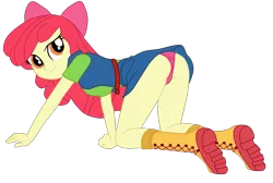 Size: 3545x2380 | Tagged: suggestive, artist:gmaplay, derpibooru import, apple bloom, equestria girls, ass, ass up, bloom butt, butt, clothes, female, image, older, older apple bloom, panties, panty shot, png, red underwear, solo, solo female, underwear