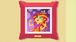 Size: 1920x1080 | Tagged: safe, derpibooru import, screencap, sunset shimmer, equestria girls, my past is not today, clothes, crown, dress, evil laugh, fall formal, fall formal outfits, female, image, jewelry, jpeg, laughing, regalia, solo, solo female, sunset shimmer's prom queen photos