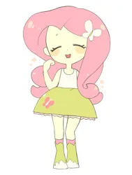 Size: 1715x2265 | Tagged: safe, artist:cheesesauce_45, derpibooru import, fluttershy, human, equestria girls, blush sticker, blushing, cute, eyes closed, female, image, jpeg, open mouth, open smile, shyabetes, simple background, smiling, solo, white background