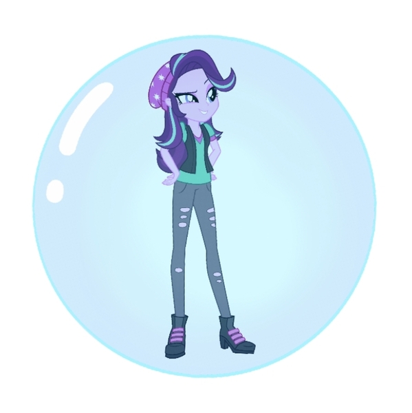 Size: 720x721 | Tagged: safe, derpibooru import, starlight glimmer, human, equestria girls, bubble, image, in bubble, jpeg, simple background, solo, trapped, white background