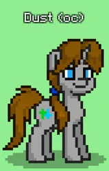 Size: 504x792 | Tagged: safe, derpibooru import, oc, oc:dust, unofficial characters only, pony, unicorn, pony town, green background, image, male, png, ponytail, simple background, solo, stallion