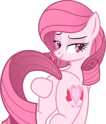 Size: 1058x1244 | Tagged: safe, artist:tanahgrogot, derpibooru import, oc, oc:annisa trihapsari, unofficial characters only, earth pony, pony, adorasexy, alternate hairstyle, annibutt, bedroom eyes, butt, butt touch, cute, earth pony oc, female, image, looking at you, mare, plot, png, rear, sexy, smiling, smiling at you, solo