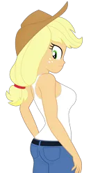 Size: 1081x1871 | Tagged: safe, edit, editor:ah96, vector edit, applejack, human, equestria girls, ass, bare shoulders, breasts, busty applejack, butt, clothes, image, jeans, pants, png, sexy, solo, tanktop, vector