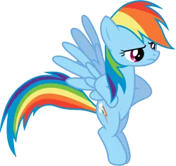 Size: 3970x3740 | Tagged: safe, derpibooru import, rainbow dash, pegasus, pony, disappointed, female, image, mare, png, rainbow dash is not amused, simple background, solo, spread wings, transparent background, unamused, vector, wings