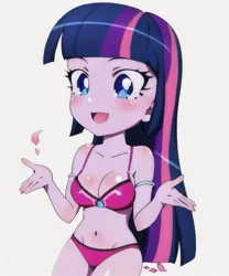 Size: 533x640 | Tagged: suggestive, derpibooru import, editor:ah96, editor:luckreza8, machine learning generated, twilight sparkle, human, equestria girls, :d, anime, belly button, clothes, female, image, imgcreator, open mouth, open smile, png, smiling, underwear