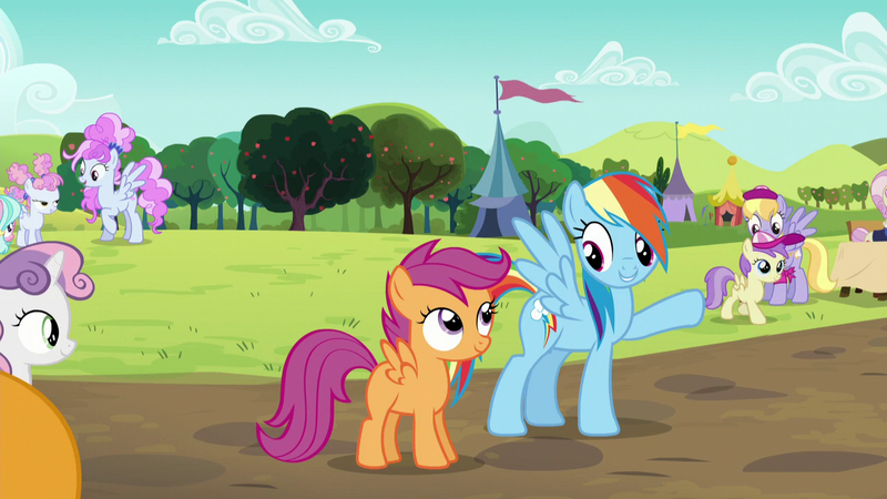 Size: 1280x720 | Tagged: safe, derpibooru import, screencap, rainbow dash, scootaloo, sweetie belle, pony, brotherhooves social, image, png