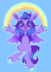 Size: 1280x1807 | Tagged: safe, artist:webkinzworldz, derpibooru import, hyacinth dawn, pegasus, pony, image, outstretched arms, png, rainbow, smiling, solo, spread wings, wings