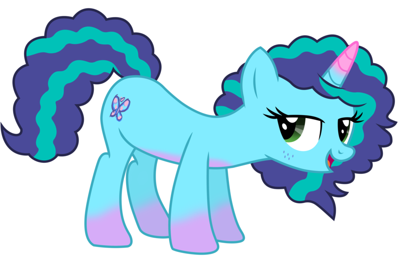 Size: 5667x3640 | Tagged: safe, artist:ejlightning007arts, derpibooru import, pony, unicorn, g5, my little pony: make your mark, spoiler:g5, base used, bedroom eyes, coat markings, colored horn, fake cutie mark, female, freckles, g4, g5 to g4, generation leap, horn, image, mare, misty brightdawn, open mouth, png, simple background, socks (coat marking), solo, transparent background, vector