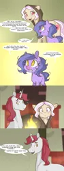 Size: 1280x3416 | Tagged: safe, artist:lolepopenon, derpibooru import, oc, oc:billie, oc:gimmick, oc:needlework, earth pony, pony, unicorn, ask billie the kid, ask, image, png