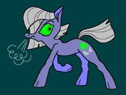 Size: 1060x800 | Tagged: safe, artist:msponies, derpibooru import, limestone pie, earth pony, pony, female, g4, green sclera, image, mare, ms paint, png, raised hoof, requested art, simple background, snorting, solo, tail, teal background