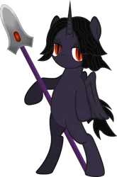 Size: 1254x1902 | Tagged: safe, artist:andrevus, derpibooru import, oc, unofficial characters only, alicorn, alicorn oc, horn, image, png, simple background, solo, spear, transparent background, weapon, wings