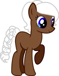 Size: 621x793 | Tagged: safe, artist:andrevus, derpibooru import, oc, oc:soline whitetail, unofficial characters only, earth pony, blue eyes, brown coat, image, png, simple background, solo, tail, transparent background, white mane, white tail