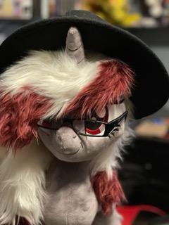 Size: 240x320 | Tagged: safe, derpibooru import, oc, oc:rose glow, glasses, hat, image, irl, jpeg, photo, plushie