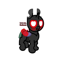 Size: 3000x3000 | Tagged: safe, artist:theunidentifiedchangeling, derpibooru import, oc, oc:rage(unidentified), unofficial characters only, changeling, blushing, changeling oc, heart, heart eyes, image, looking at you, love me, png, red changeling, simple background, transparent background, wingding eyes