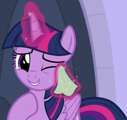 Size: 1124x1058 | Tagged: safe, derpibooru import, screencap, twilight sparkle, twilight sparkle (alicorn), alicorn, pony, the ending of the end, cropped, crying, cute, female, image, jpeg, magic, mare, one eye closed, smiling, solo, tears of joy, teary eyes, telekinesis, tissue, twiabetes