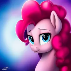 Size: 512x512 | Tagged: safe, derpibooru import, machine learning generated, stable diffusion, pinkie pie, earth pony, pony, abstract background, bust, cute, female, image, mare, png, portrait, solo